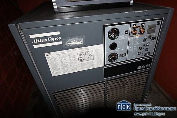 Стационарный винтовой компрессор Atlas Copco GA 11 кВт - 8.5 Бар